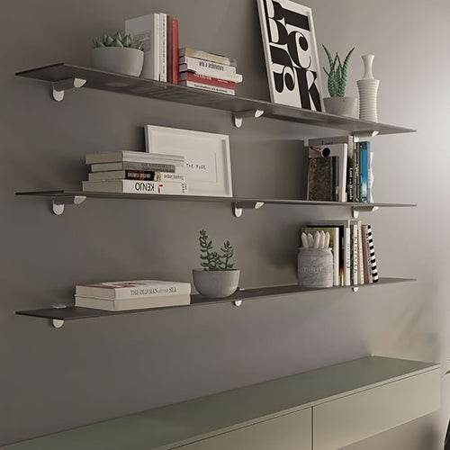 Italiana KAIMAN Heavy Duty Shelf Support (8-40mm) | Bracket Rak Kayu & Kaca | 2 Pcs