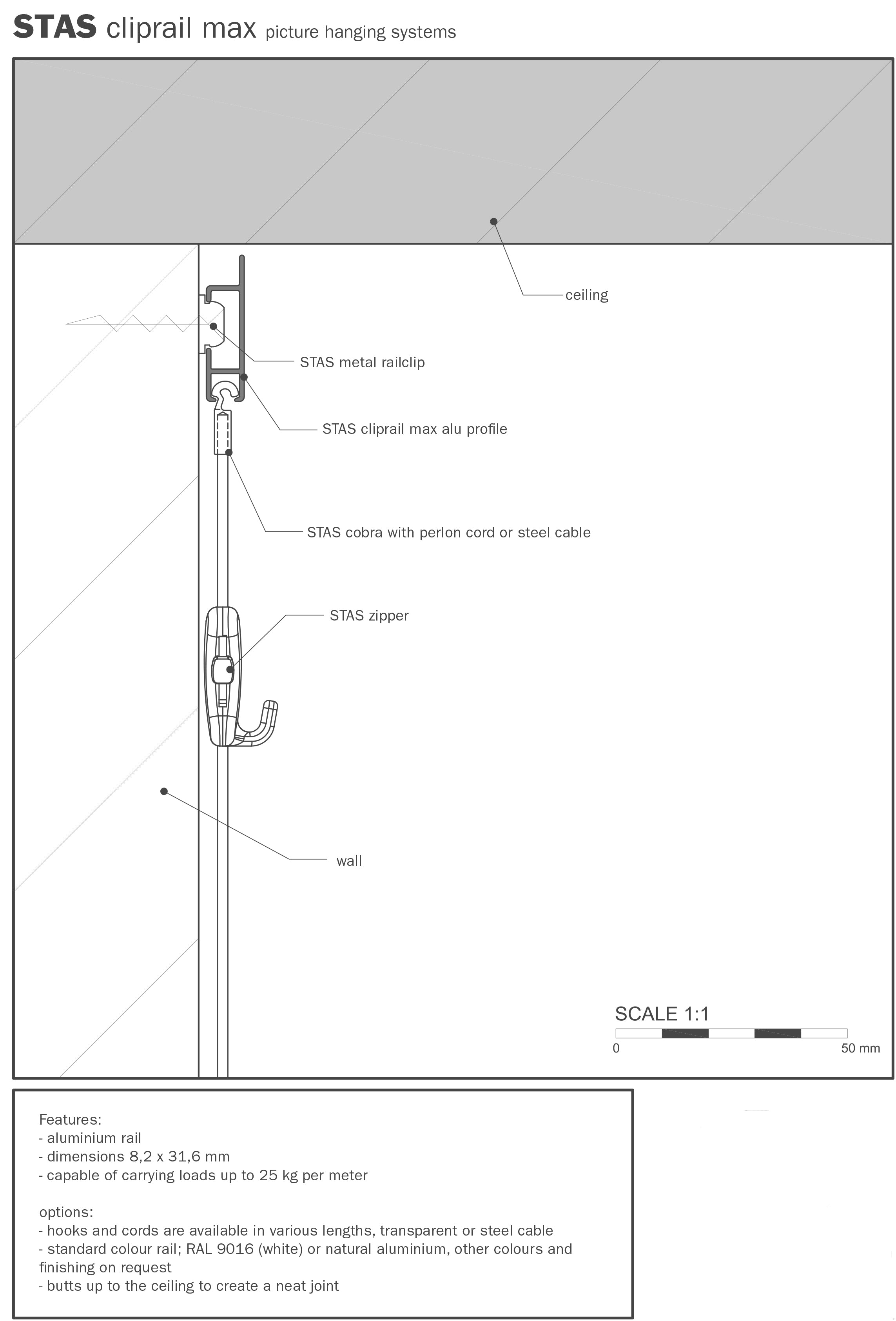 STAS Cliprail Max Seamless Picture Hanging System custom image