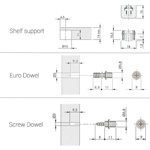 FLIPPER Concealed Wood Shelf Support - Click-Lock System custom image