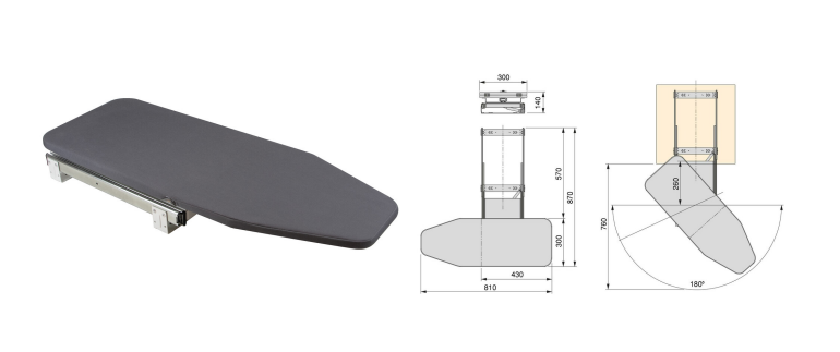 IDF Closetta Series - 180° Rotating Foldable Wardrobe Ironing Board custom image