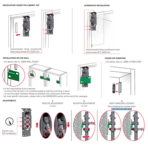 Italiana LIBRA H1 Heavy Duty Cabinet Hanger (65kg) - Adjustable & Anti-Turnover custom image